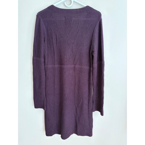 The North Face V-Neck Alpaca Wool Blend Cozy Sweater Midi Dress in Purple Size M - Picture 7 of 13